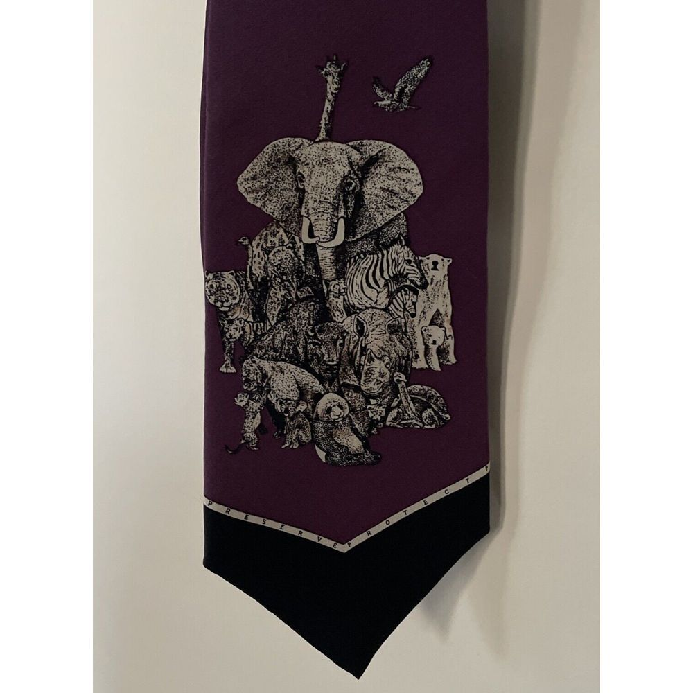 Vintage‎ World Wildlife Fund WWF Necktie Tie Design 105
